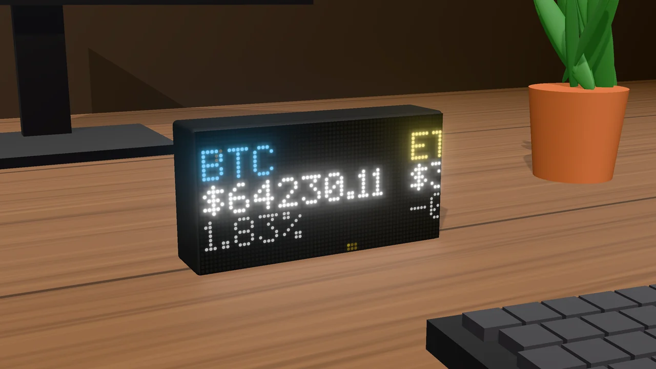 The DataPix LED panel on a desk