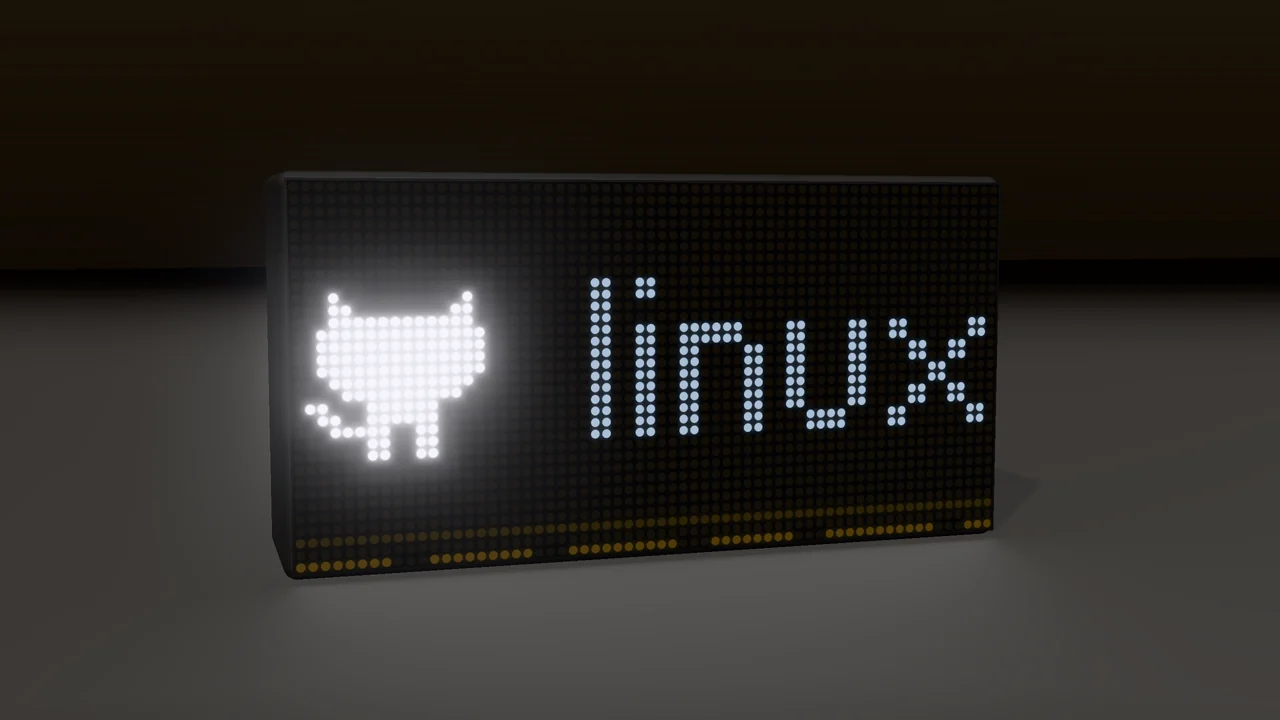 DataPix showing the GitHub icon and the repository name, linux, before its stars and forks scroll in