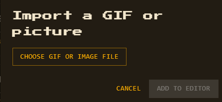 The Import a GIF or picture dialog with a Choose GIF or Image File button